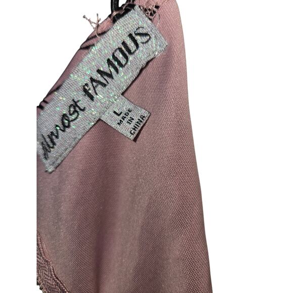 NWT Almost Famous Pink Black Mini Dress 3D velvet Floral Large - Picture 4 of 4